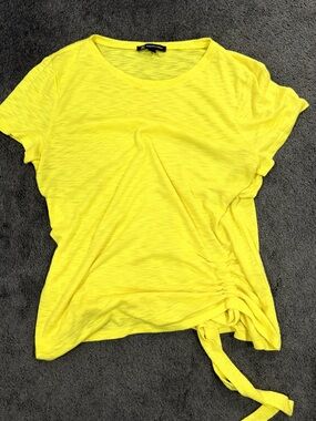 Women’s Yellow Side-Tie Short Sleeve Top